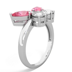 Lab Pink Sapphire Butterfly 14K White Gold ring R2215