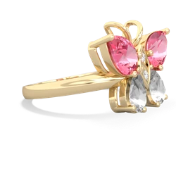 Lab Pink Sapphire Butterfly 14K Yellow Gold ring R2215