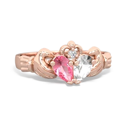 Lab Pink Sapphire 'Our Heart' Claddagh 14K Rose Gold ring R2388