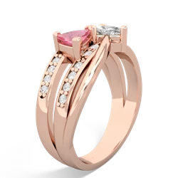 Lab Pink Sapphire Bowtie 14K Rose Gold ring R2360