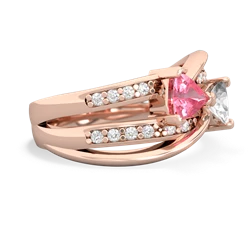 Lab Pink Sapphire Bowtie 14K Rose Gold ring R2360