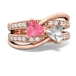 Lab Pink Sapphire Bowtie 14K Rose Gold ring R2360