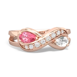 Lab Pink Sapphire Diamond Infinity 14K Rose Gold ring R5390