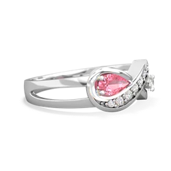 Lab Pink Sapphire Diamond Infinity 14K White Gold ring R5390