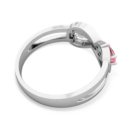 Lab Pink Sapphire Diamond Infinity 14K White Gold ring R5390