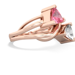 Lab Pink Sapphire Split Band Swirl 14K Rose Gold ring R2341