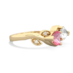 Lab Pink Sapphire Floral Elegance 14K Yellow Gold ring R5790