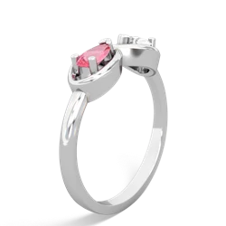 Lab Pink Sapphire Infinity 14K White Gold ring R5050