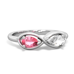 Lab Pink Sapphire Infinity 14K White Gold ring R5050