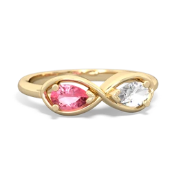 Lab Pink Sapphire Infinity 14K Yellow Gold ring R5050