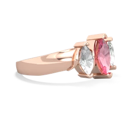 Lab Pink Sapphire Three Peeks 14K Rose Gold ring R2433