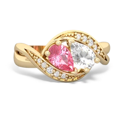 Lab Pink Sapphire Summer Winds 14K Yellow Gold ring R5342