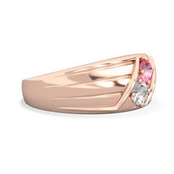 Lab Pink Sapphire Men's Streamline 14K Rose Gold ring R0460