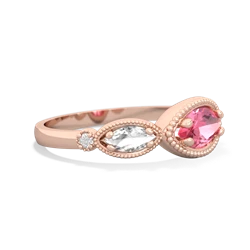 Lab Pink Sapphire Milgrain Marquise 14K Rose Gold ring R5700