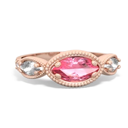 Lab Pink Sapphire Milgrain Marquise 14K Rose Gold ring R5700