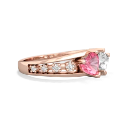 Lab Pink Sapphire Heart To Heart 14K Rose Gold ring R3342