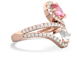 Lab Pink Sapphire Diamond Dazzler 14K Rose Gold ring R3000