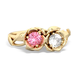 Lab Pink Sapphire Rose Garden 14K Yellow Gold ring R5510