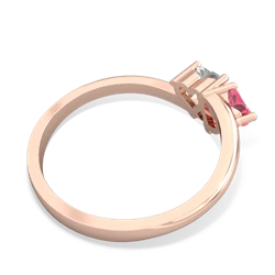 Lab Pink Sapphire Sweethearts 14K Rose Gold ring R5260