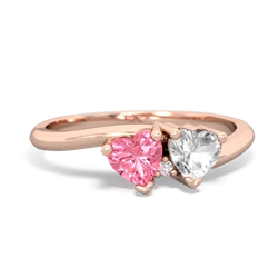 Lab Pink Sapphire Sweethearts 14K Rose Gold ring R5260