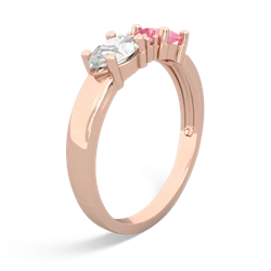 Lab Pink Sapphire Pear Bowtie 14K Rose Gold ring R0865