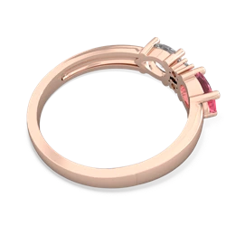 Lab Pink Sapphire Pear Bowtie 14K Rose Gold ring R0865