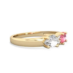 Lab Pink Sapphire Pear Bowtie 14K Yellow Gold ring R0865