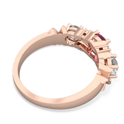 Lab Pink Sapphire Hugs And Kisses 14K Rose Gold ring R5016