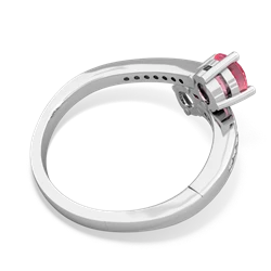 Lab Pink Sapphire Channel Set Two Stone 14K White Gold ring R5303