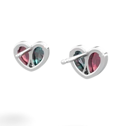 Ruby 'Our Heart' 14K White Gold earrings E5072