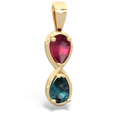 Ruby Infinity 14K Yellow Gold pendant P5050