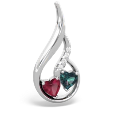 Ruby Keepsake Curves 14K White Gold pendant P5450