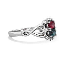 Ruby Love Nest 14K White Gold ring R5860