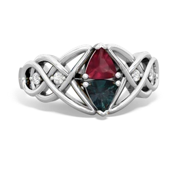 Ruby Keepsake Celtic Knot 14K White Gold ring R5300