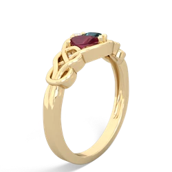 Ruby Celtic Love Knot 14K Yellow Gold ring R5420