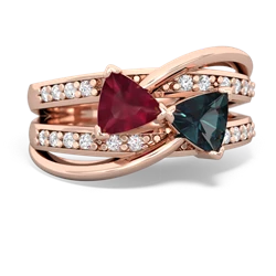 Ruby Bowtie 14K Rose Gold ring R2360