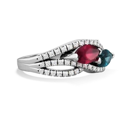 Ruby Diamond Rivers 14K White Gold ring R3070