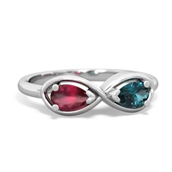 Ruby Infinity 14K White Gold ring R5050