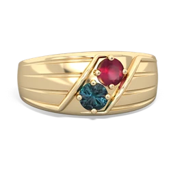 Ruby Men's Streamline 14K Yellow Gold ring R0460