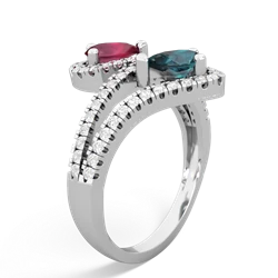 Ruby Diamond Dazzler 14K White Gold ring R3000