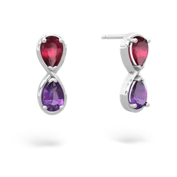 Ruby Infinity 14K White Gold earrings E5050