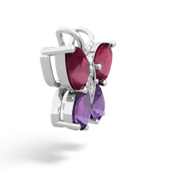 Ruby Butterfly 14K White Gold pendant P2215