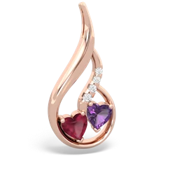 Ruby Keepsake Curves 14K Rose Gold pendant P5450