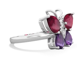 Ruby Butterfly 14K White Gold ring R2215