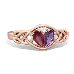 Ruby Celtic Love Knot 14K Rose Gold ring R5420