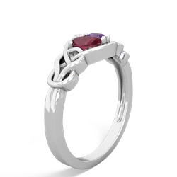 Ruby Celtic Love Knot 14K White Gold ring R5420