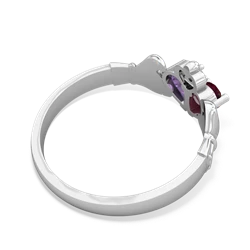 Ruby 'Our Heart' Claddagh 14K White Gold ring R2388