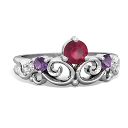 Ruby Crown Keepsake 14K White Gold ring R5740