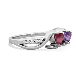 Ruby Side By Side 14K White Gold ring R3090