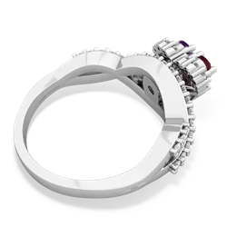 Ruby Diamond Twist 'One Heart' 14K White Gold ring R2640HRT